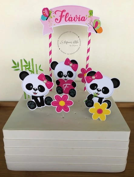 Topo de bolo Panda