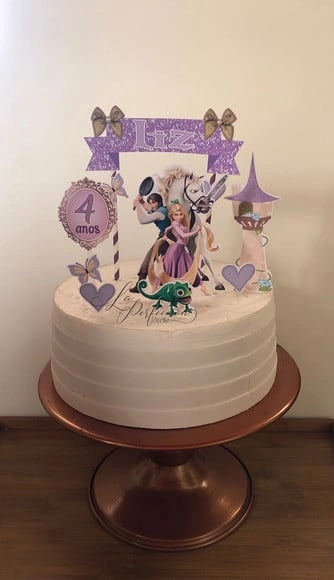 Topo de Bolo Rapunzel