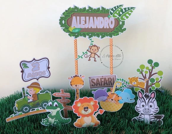 Topo de bolo Safari