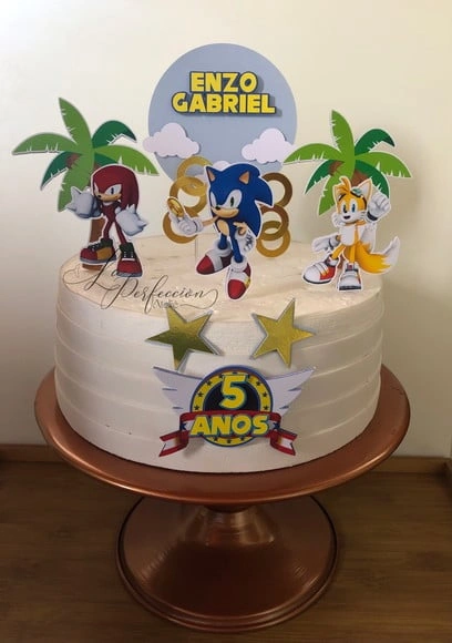 Topo de Bolo Sonic