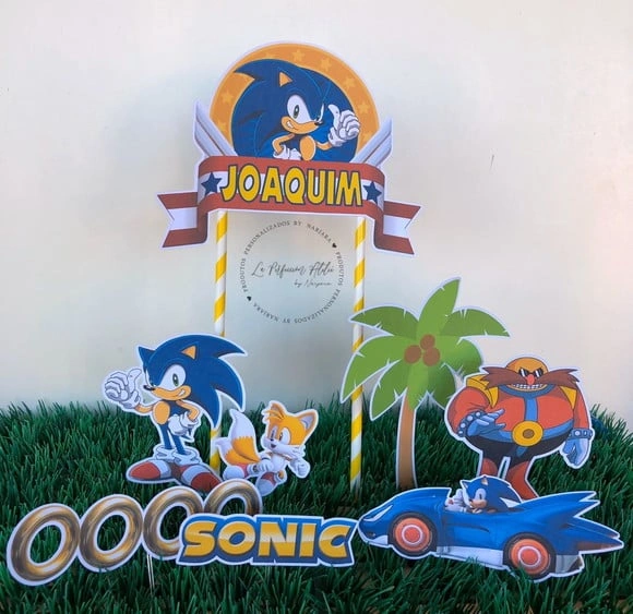 Topo de Bolo Sonic