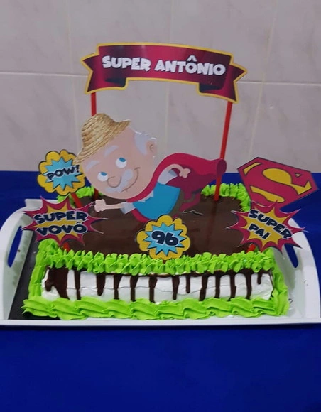 Topo de Bolo Super Vovô 3d