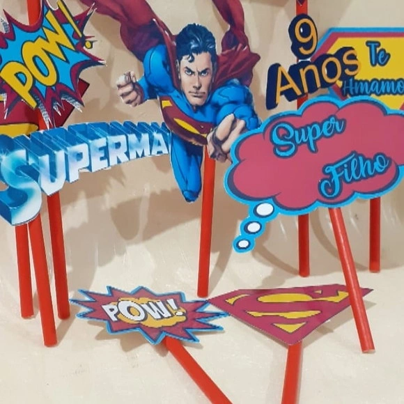Topo de Bolo Superman 3d
