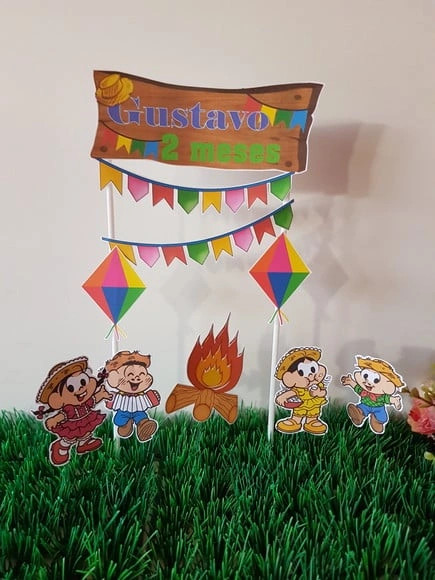 Topo de Bolo Turma Monica Caipira