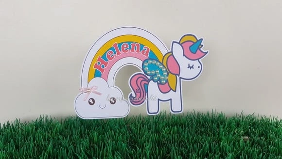 Topo de Bolo Unicornio