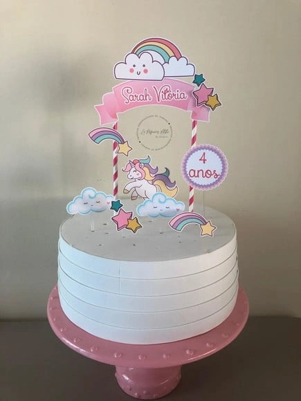 Topo de bolo Unicornio