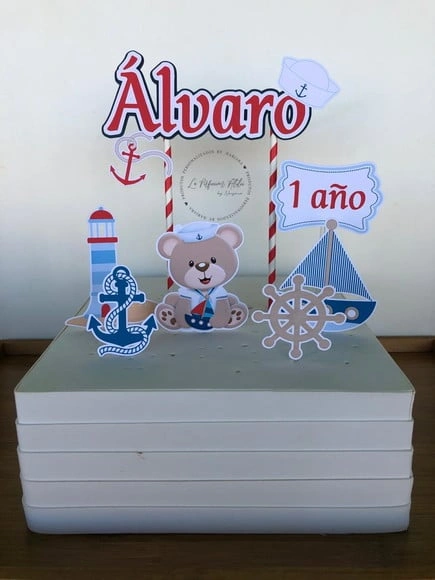 Topo de Bolo Ursinho Marinheiro