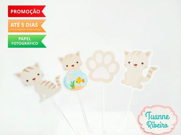 Topper de Cupcake - Gatinhos