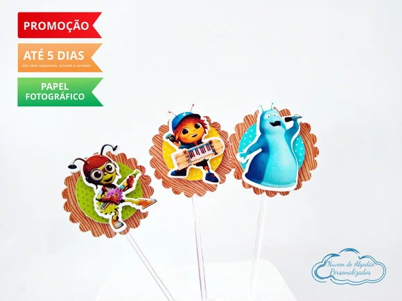 Topper de docinho 3D Beat bugs