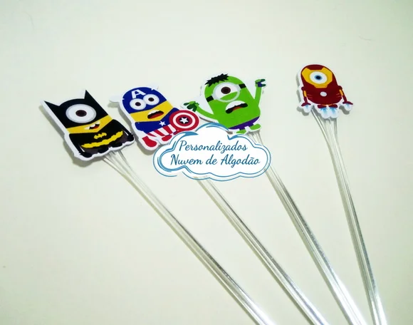 Topper de docinho - Minions Super Heróis