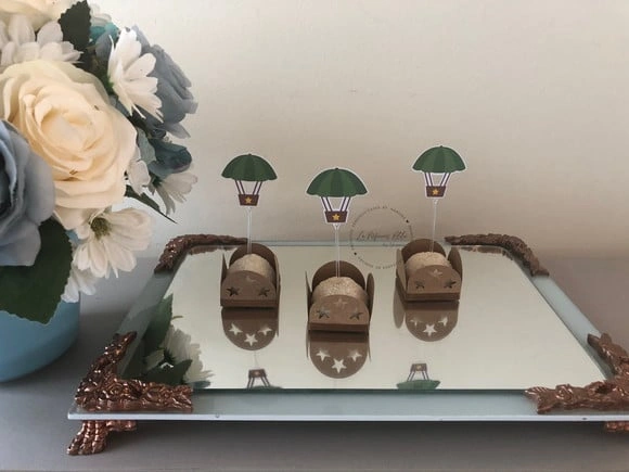Topper para docinho acampamento militar