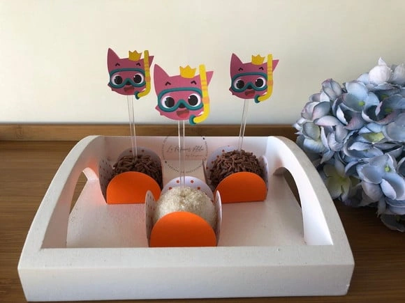 Topper para docinho baby shark