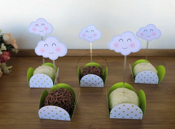 Topper para docinho chuva de amor