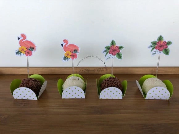 Topper para docinho flamingo