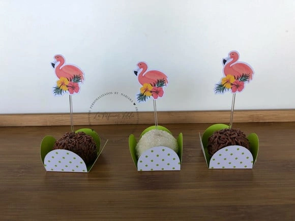 Topper para docinho flamingo
