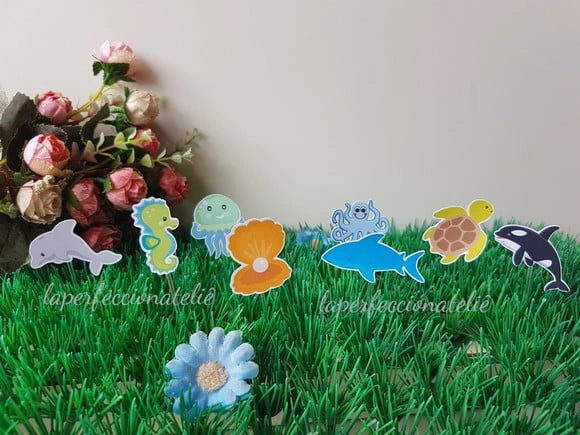 Topper para docinho fundo do mar