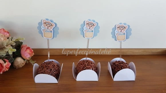 Topper para docinho ursinho baloeiro