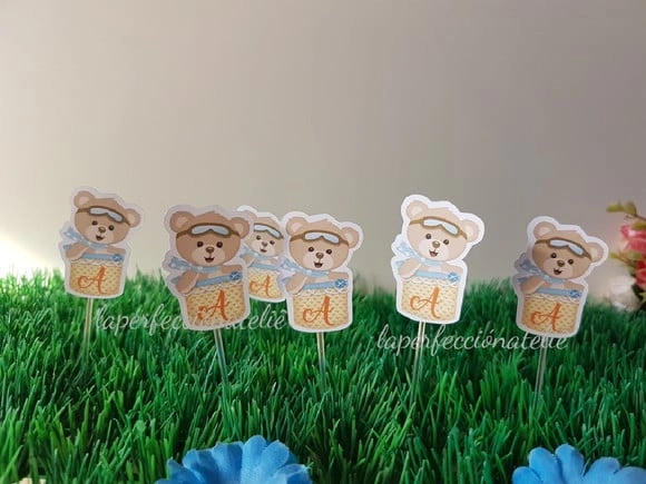 Topper para docinho ursinho baloeiro