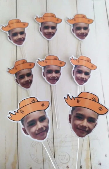 Topper para Docinhos com Foto Rostinho Chapéu Festa Junina