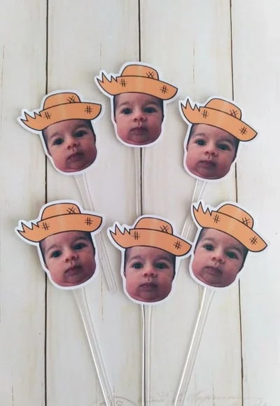 Topper para Docinhos com Foto Rostinho Chapéu Festa Junina