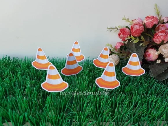 Topper para docinhos cone de trânsito