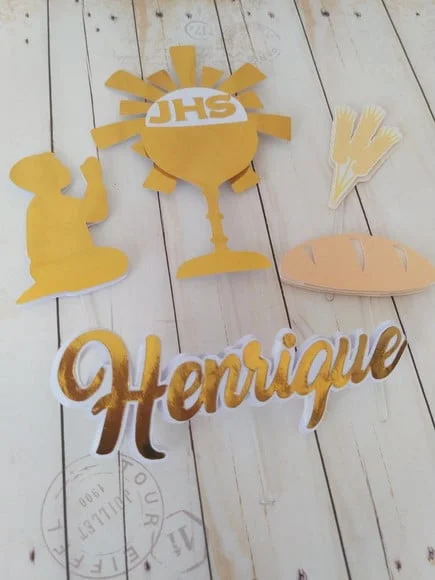 Topper Primeira Eucaristia 3d Personalizado