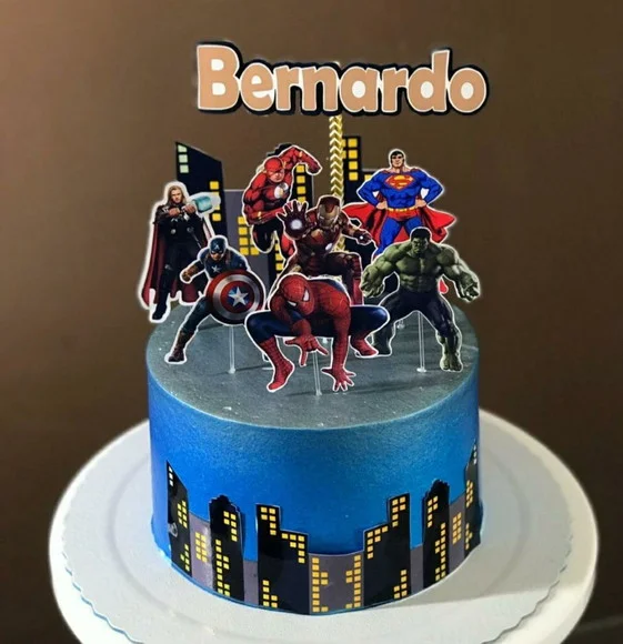 Topper Super Heróis Vingadores 3d Personalizado