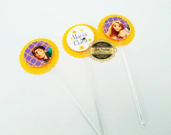 Toppers 3D para docinhos Enrolados- Rapunzel