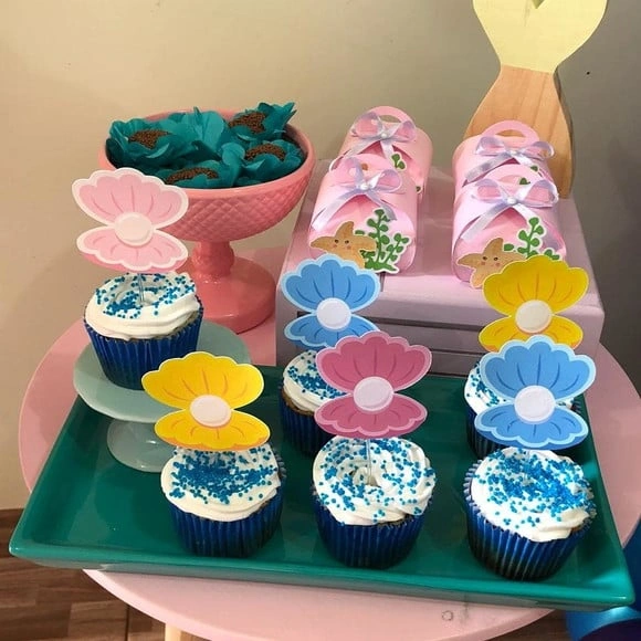 Toppers para cupcake fundo do mar