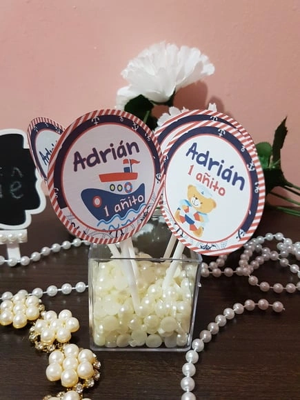 Toppers Ursinho Marinheiro (Cupcake)
