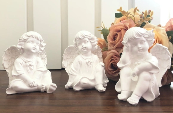 Trio de Anjos da Guarda em Gesso