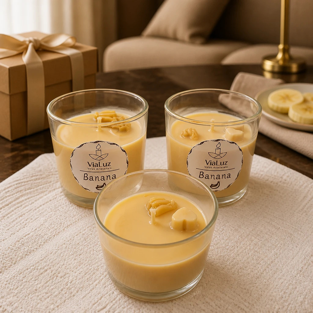 Vela Aromatica de Banana - Copo Whisky