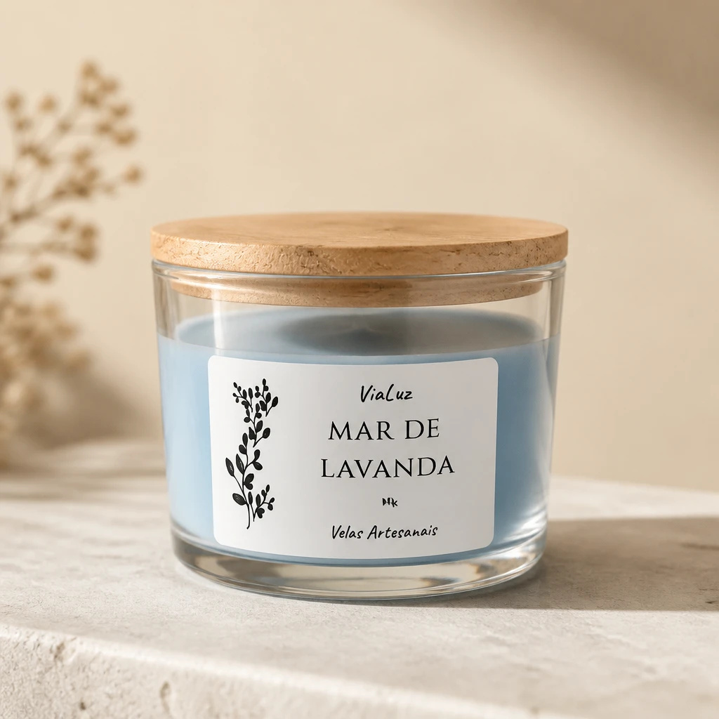 Vela Aromática de Lavanda Francesa decorada - Copo Patê