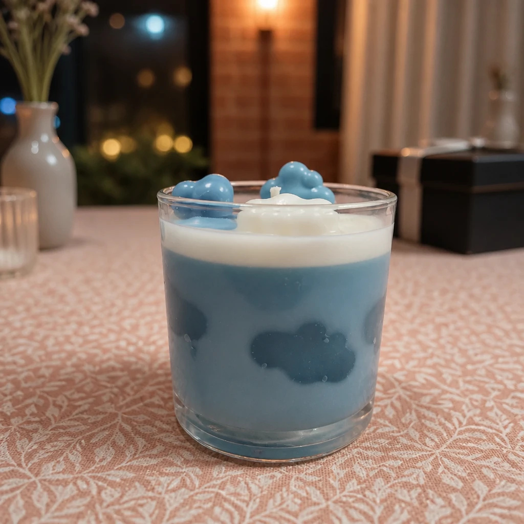 Vela Decorativa Aromatizada em Lavanda Francesa Céu e Nuvens - Copo Whisky