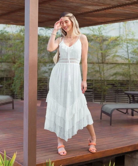Vestido Branco Renda Grupir Réveillon