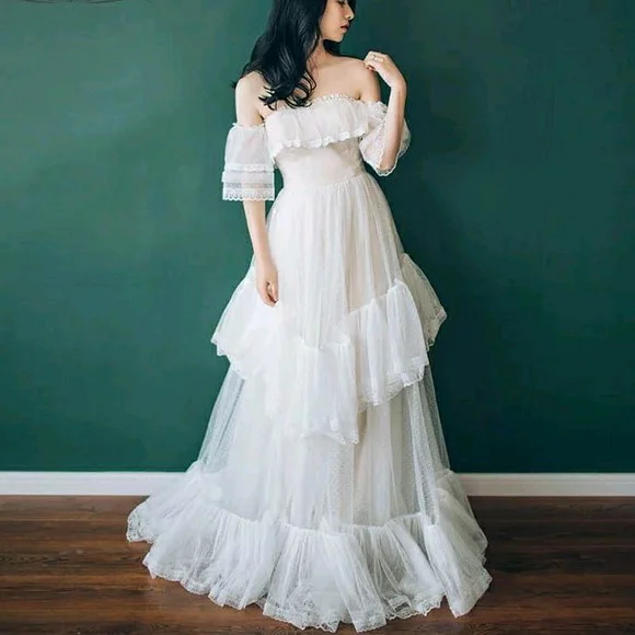 Vestido Longo Branco Noiva Pre Wedding